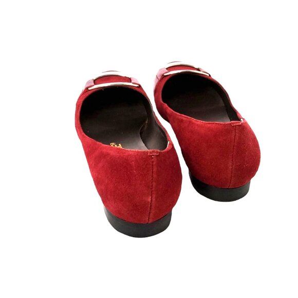 madeline womens "vesty" red suede slip on flats size 6.5m. - Picture 4 of 5